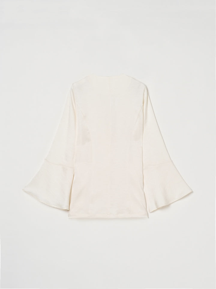 【26ss_EXB】Flare Sleeve Satin Jacket