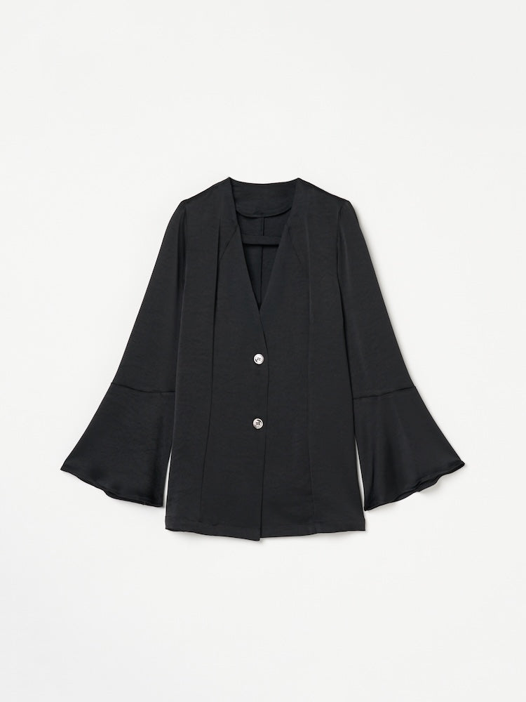 【26ss_EXB】Flare Sleeve Satin Jacket