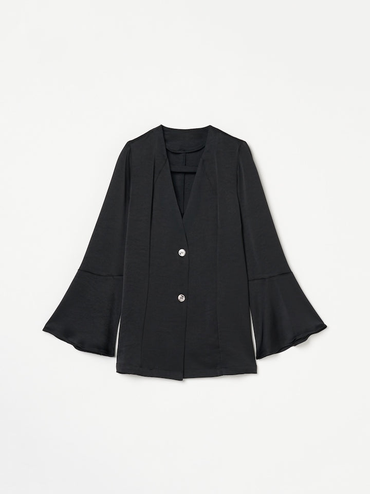 【26ss_EXB】Flare Sleeve Satin Jacket