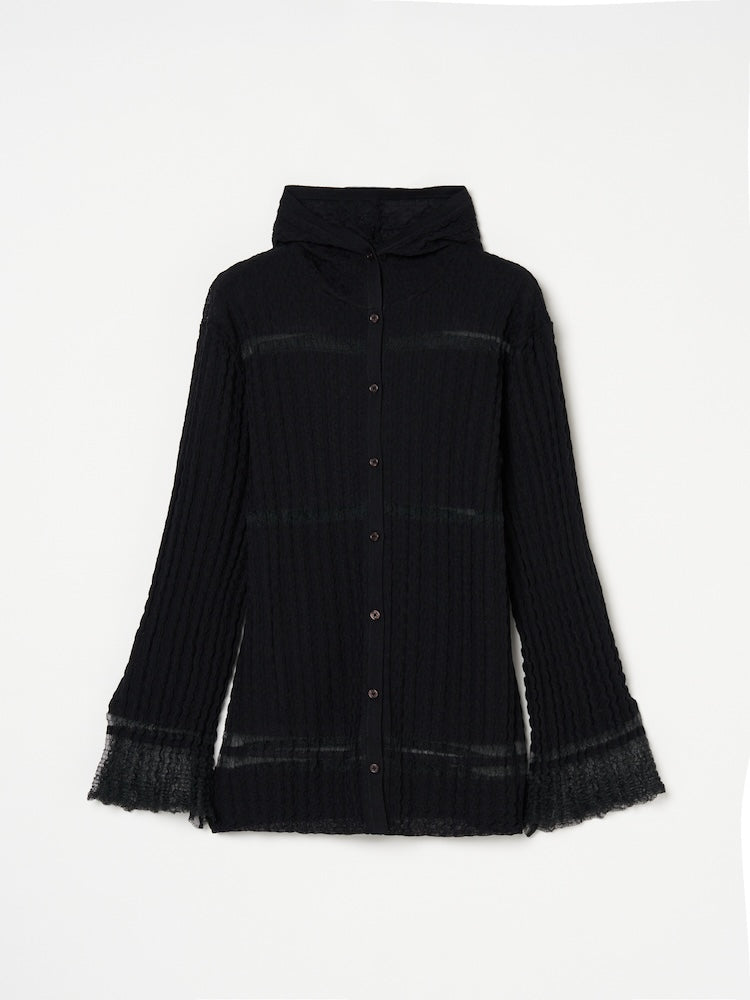 【26ss_EXB】Sheer Hoodie Cardigan