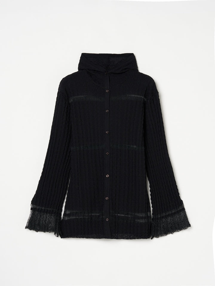 【26ss_EXB】Sheer Hoodie Cardigan