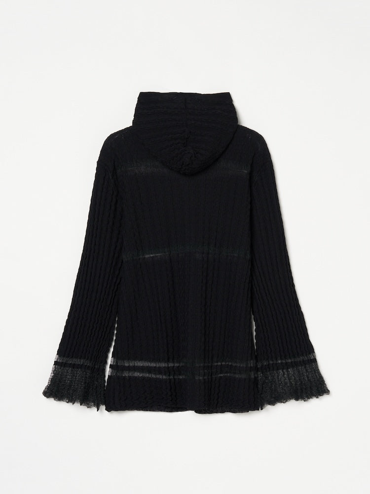 【26ss_EXB】Sheer Hoodie Cardigan