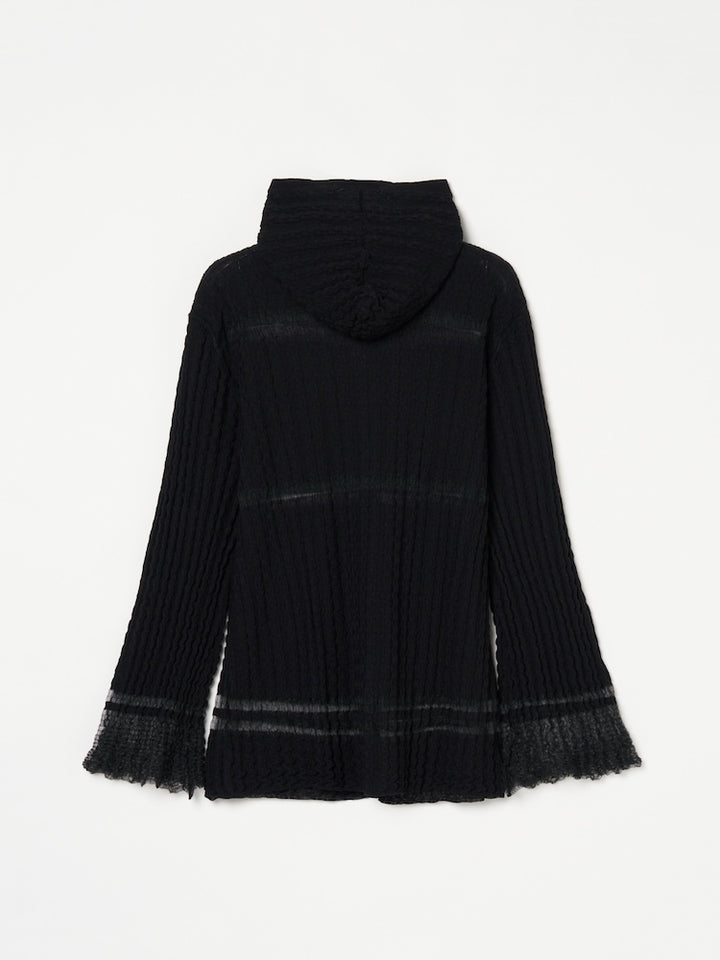 【26ss_EXB】Sheer Hoodie Cardigan