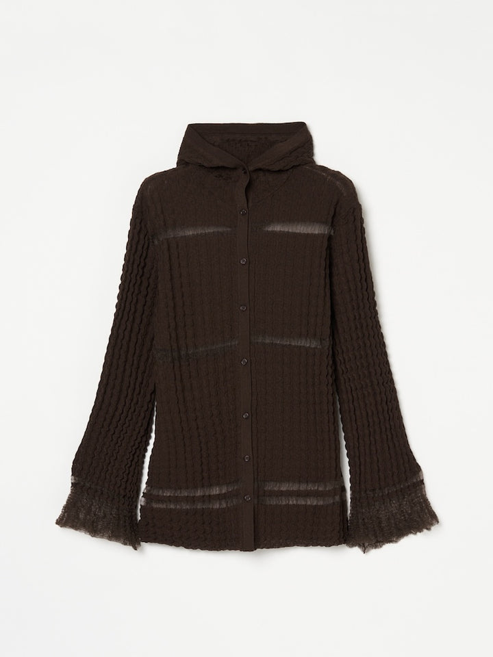 【26ss_EXB】Sheer Hoodie Cardigan