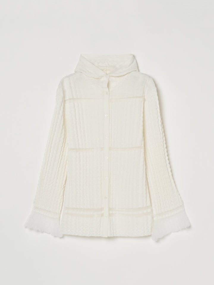 【26ss_EXB】Sheer Hoodie Cardigan