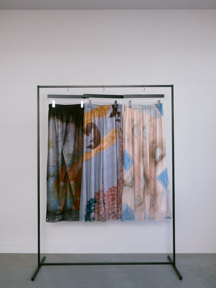 Art Print Sheer Pants