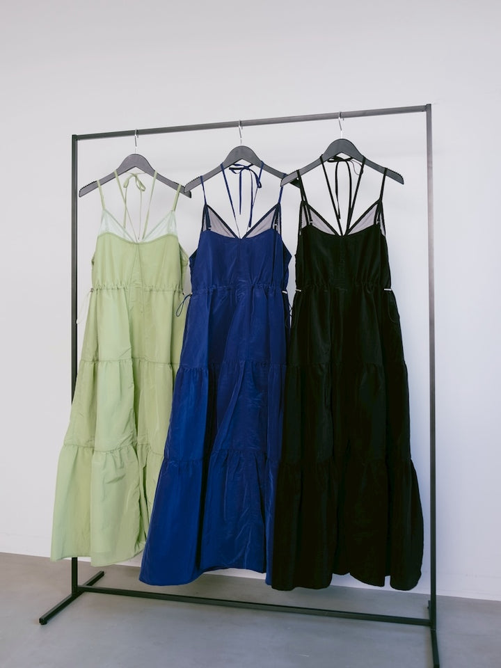 Mesh Panel Tiered Dress