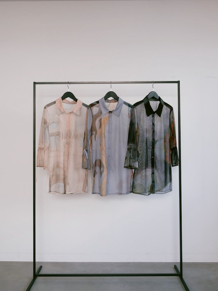 Art Print Sheer Shirt