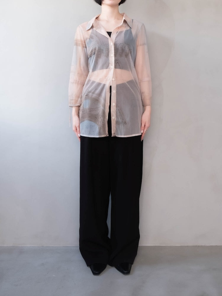 Art Print Sheer Shirt｜アートプリントシアーシャツ – MARTE
