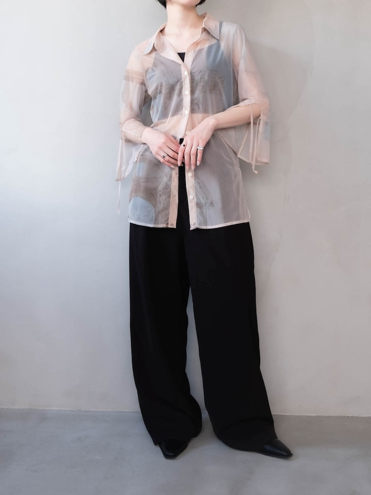 Art Print Sheer Shirt｜アートプリントシアーシャツ – MARTE