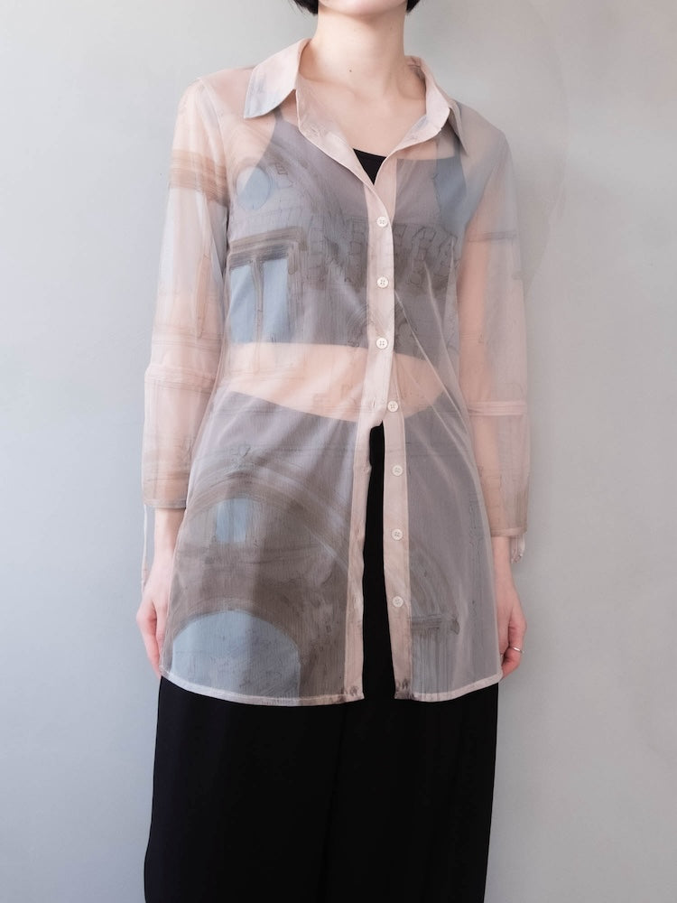 Art Print Sheer Shirt｜アートプリントシアーシャツ – MARTE
