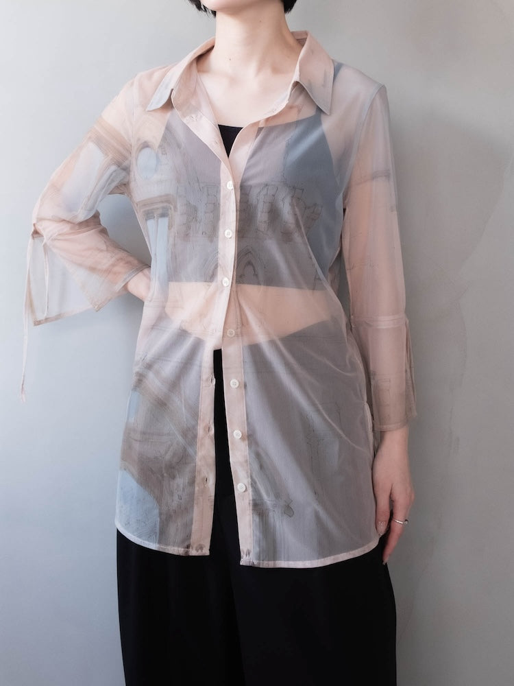 Art Print Sheer Shirt｜アートプリントシアーシャツ – MARTE