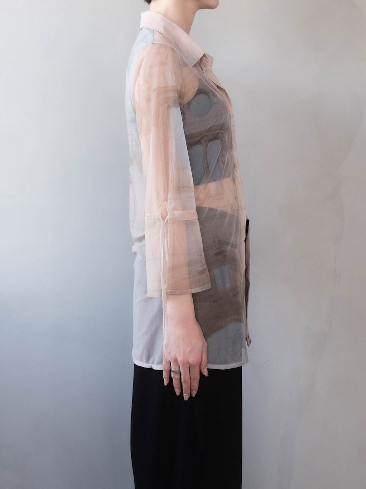 Art Print Sheer Shirt｜アートプリントシアーシャツ – MARTE
