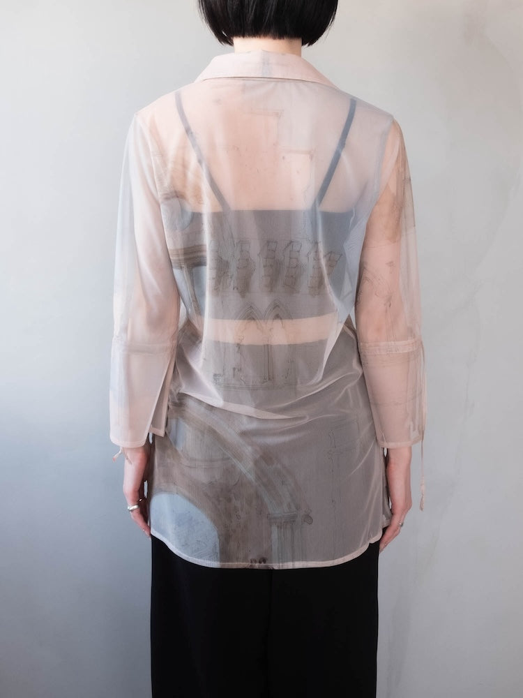 Art Print Sheer Shirt｜アートプリントシアーシャツ – MARTE