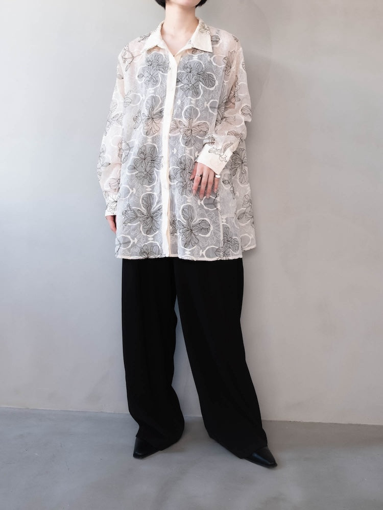 Flower Embroidery Over Shirt｜花柄刺繍オーバーシャツ – MARTE
