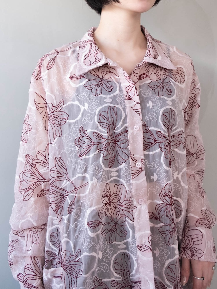 Flower Embroidery Over Shirt｜花柄刺繍オーバーシャツ – MARTE