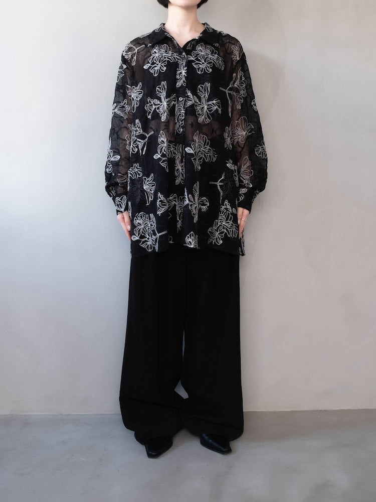Flower Embroidery Over Shirt｜花柄刺繍オーバーシャツ – MARTE