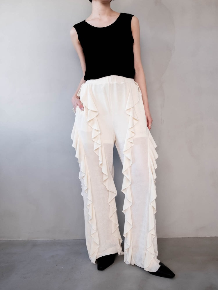 Spandex Raffle Pants｜スパンデックス素材ラッフルパンツ – MARTE