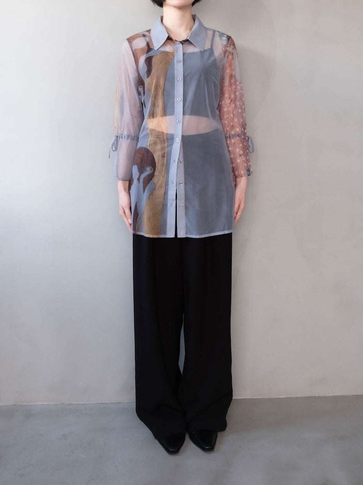 Art Print Sheer Shirt｜アートプリントシアーシャツ – MARTE