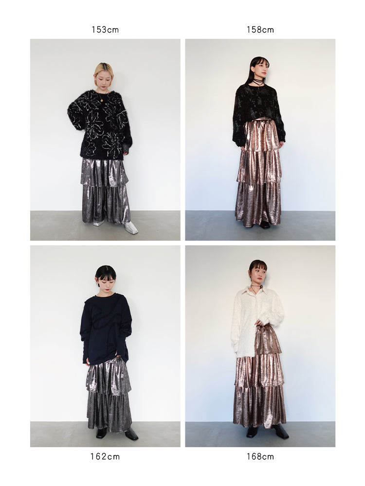 Metallic Tiered Skirt – MARTE