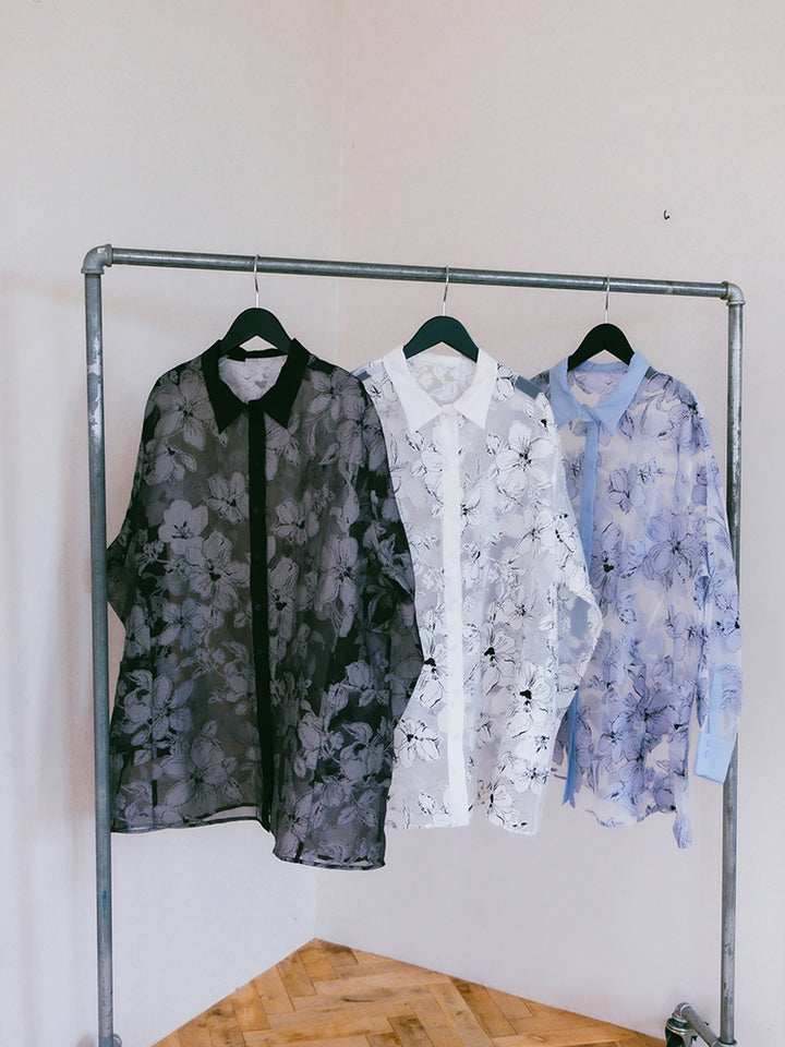Sheer Flower Over Shirt