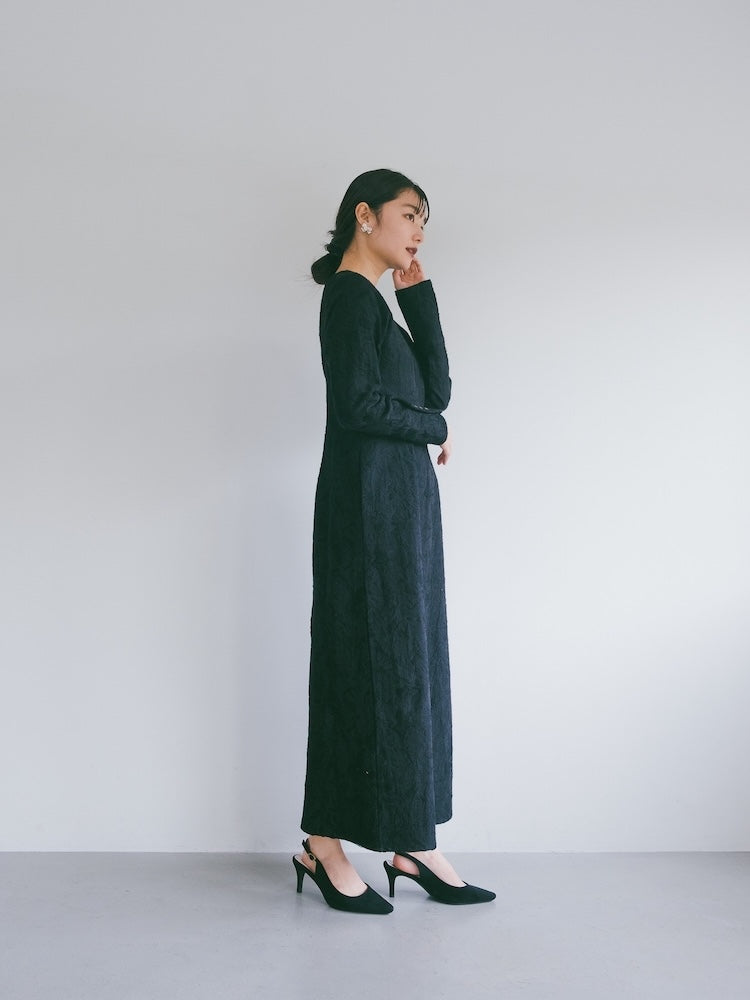 Back Open Jacquard Dress｜後ろ開きジャガードドレス – MARTE