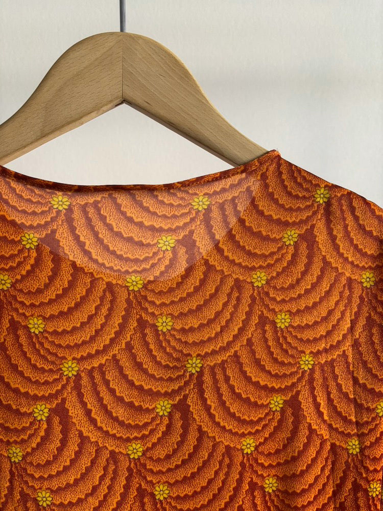 70s Orange Wave Dress