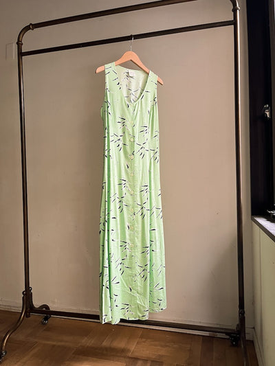 Sleeveless Light Green Rayon Dress
