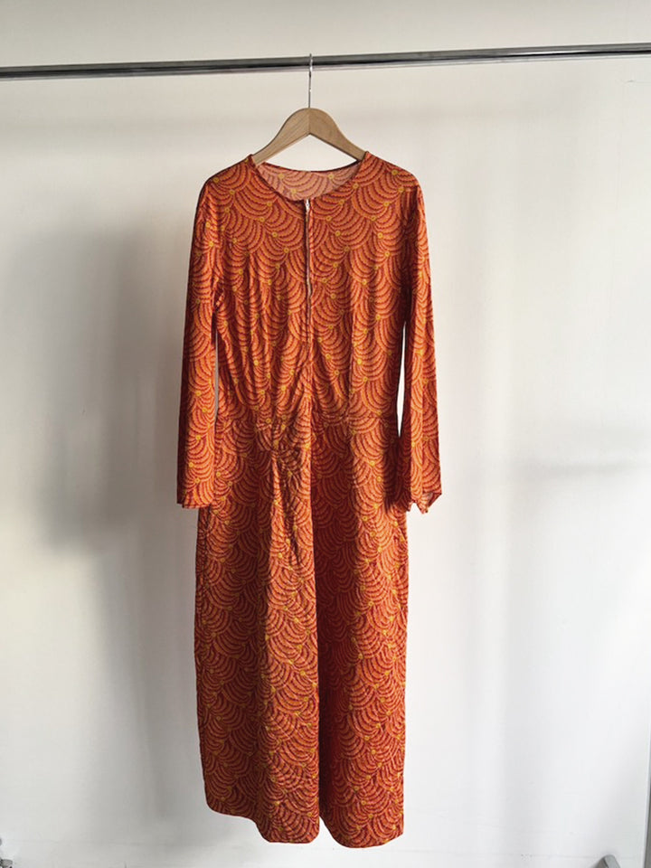 70s Orange Wave Dress