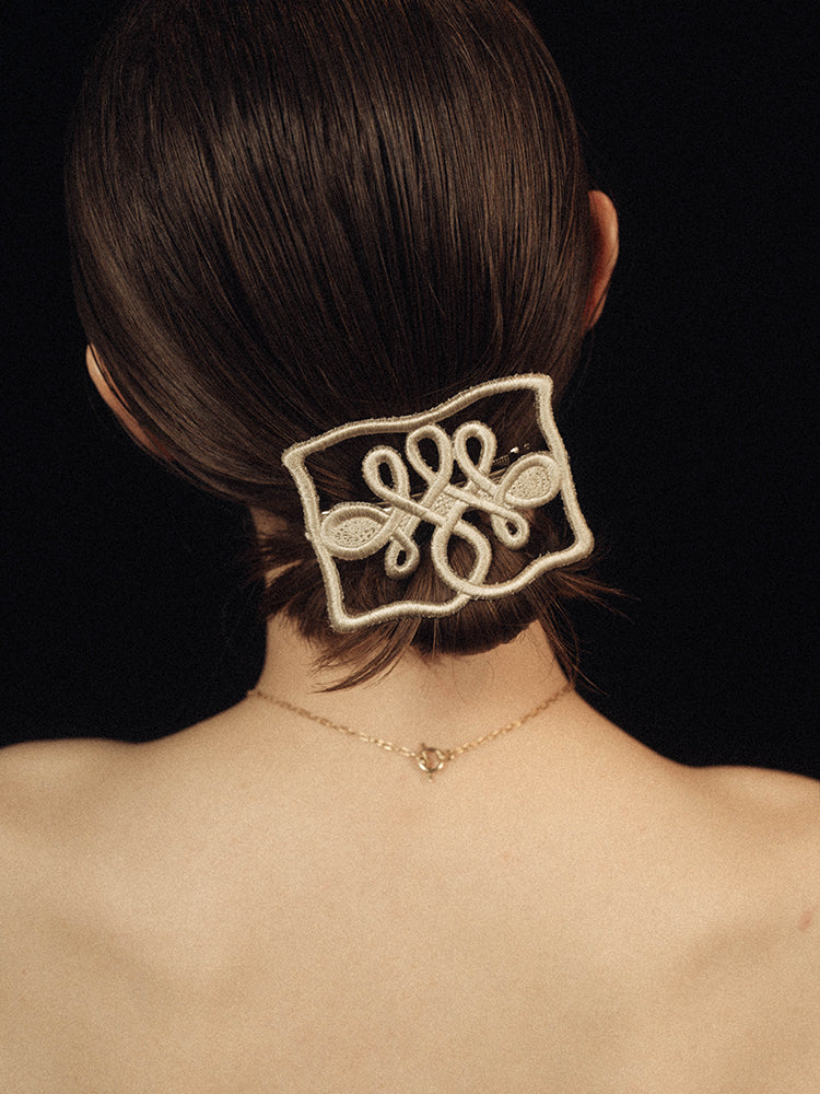 Embroidery Hair Barrette 