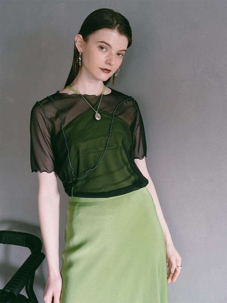 Sheer Mellow Top｜半袖シアートップス – MARTE