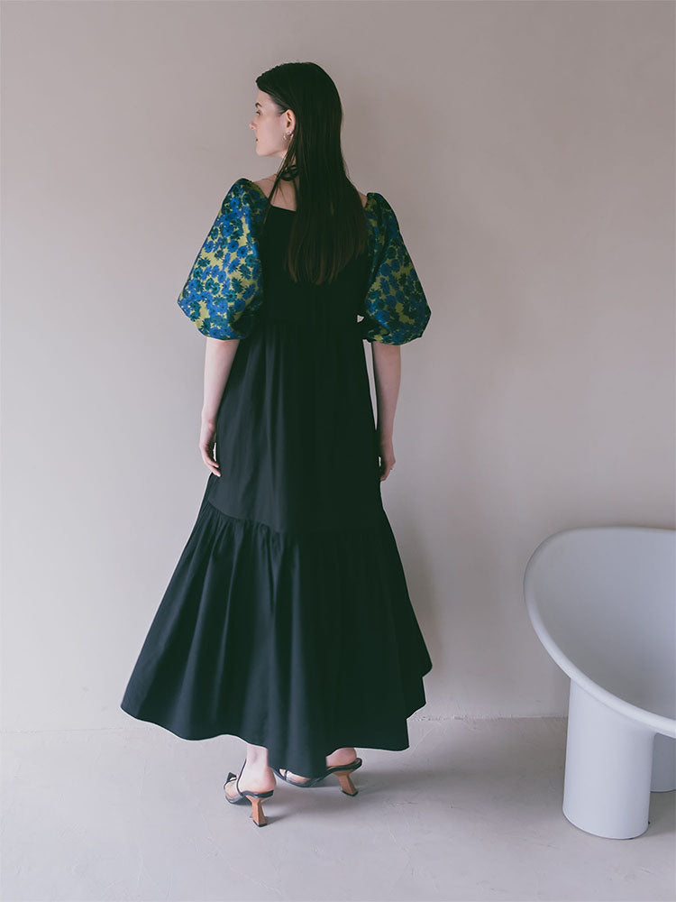 Jacquard Sleeve Tiered Dress｜ティアードドレス – MARTE