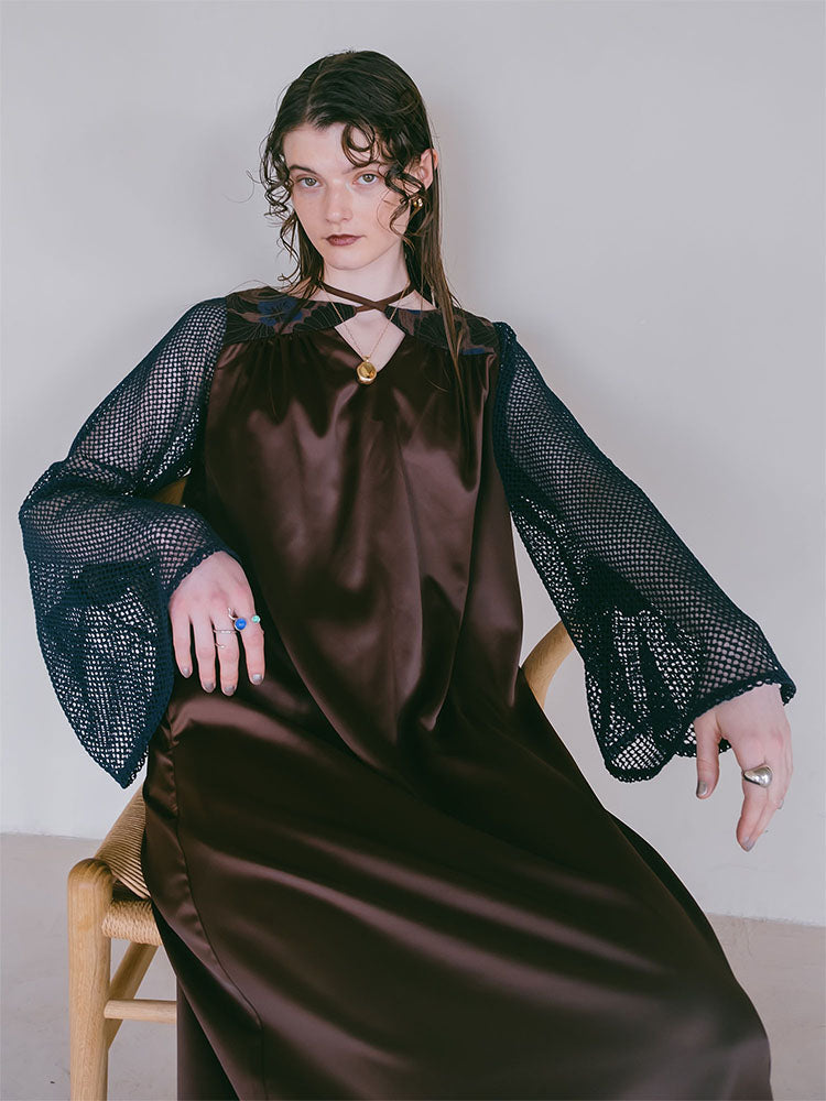sahara（サハラ）の「Fringe Sleeve Dress/フリンジスリーブ
