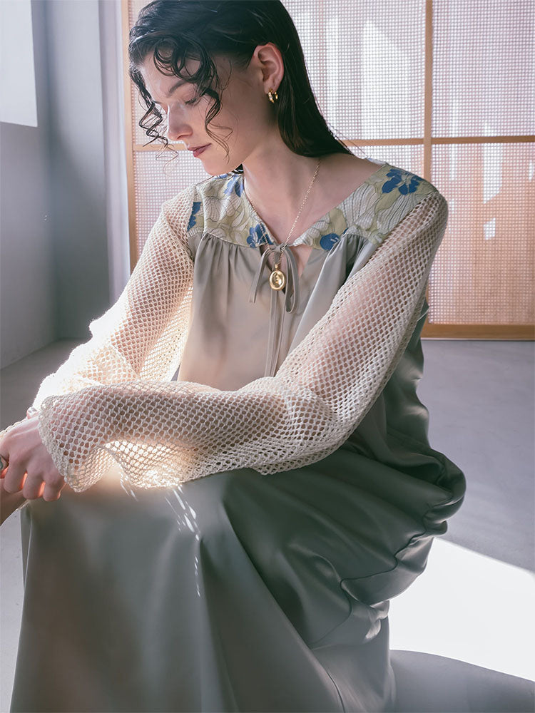 Mesh Sleeve Dress｜メッシュスリーブドレス – MARTE