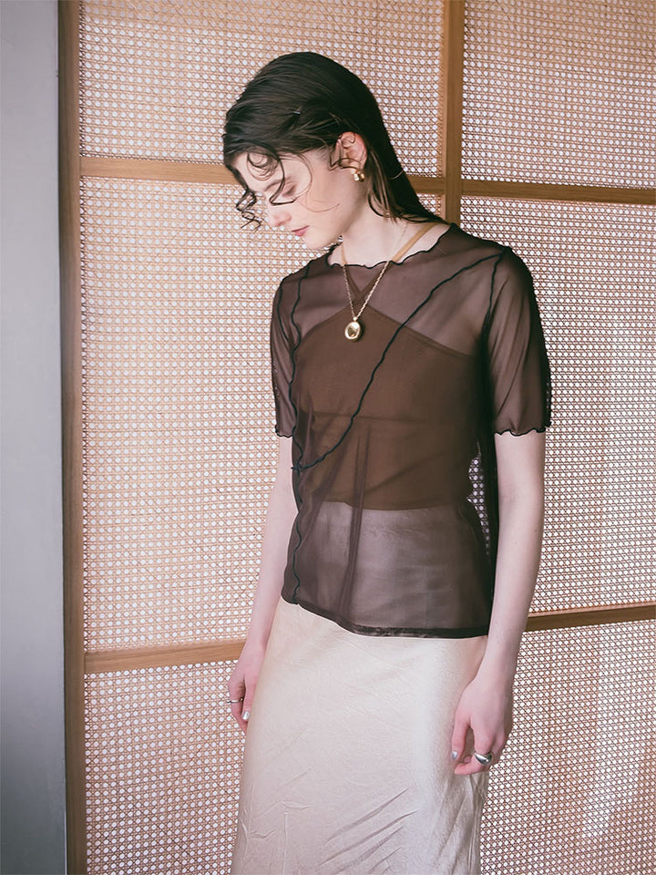 see-through mellow tops　stina　スティナ　トップス see-through mellow tops stina スティナ トップス