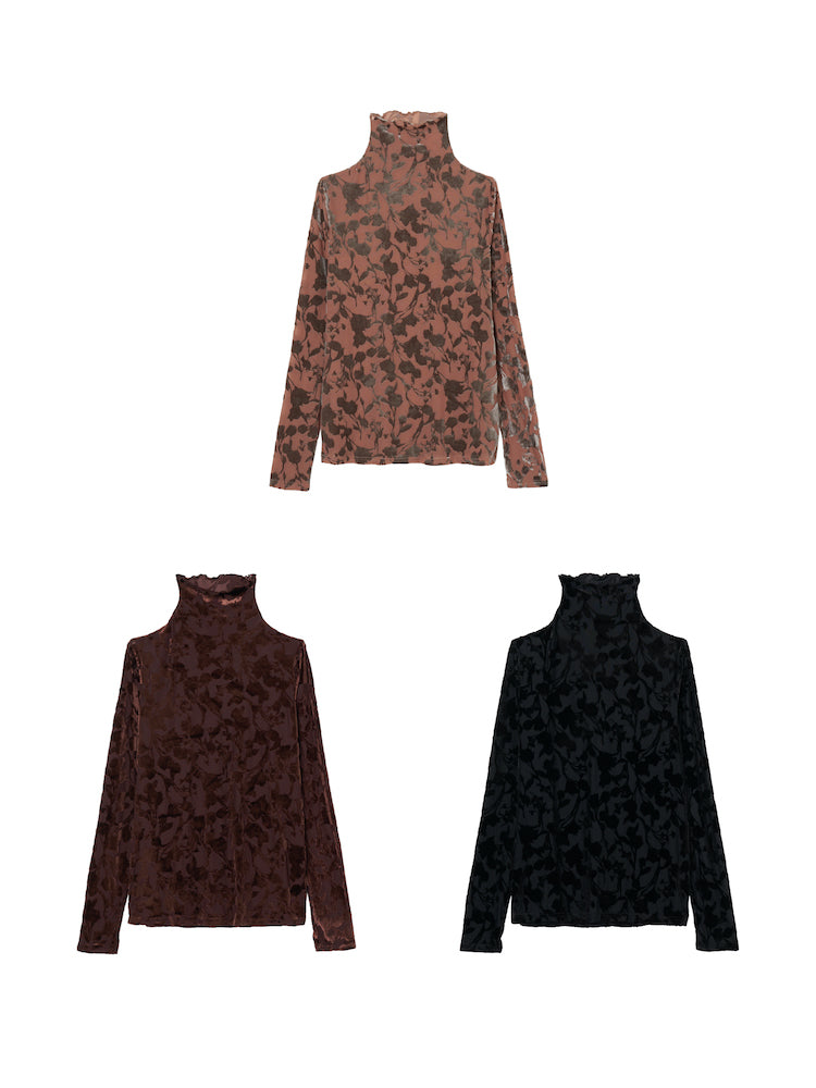 Flower Flocky Print Top｜フラワーフロッキートップス – MARTE