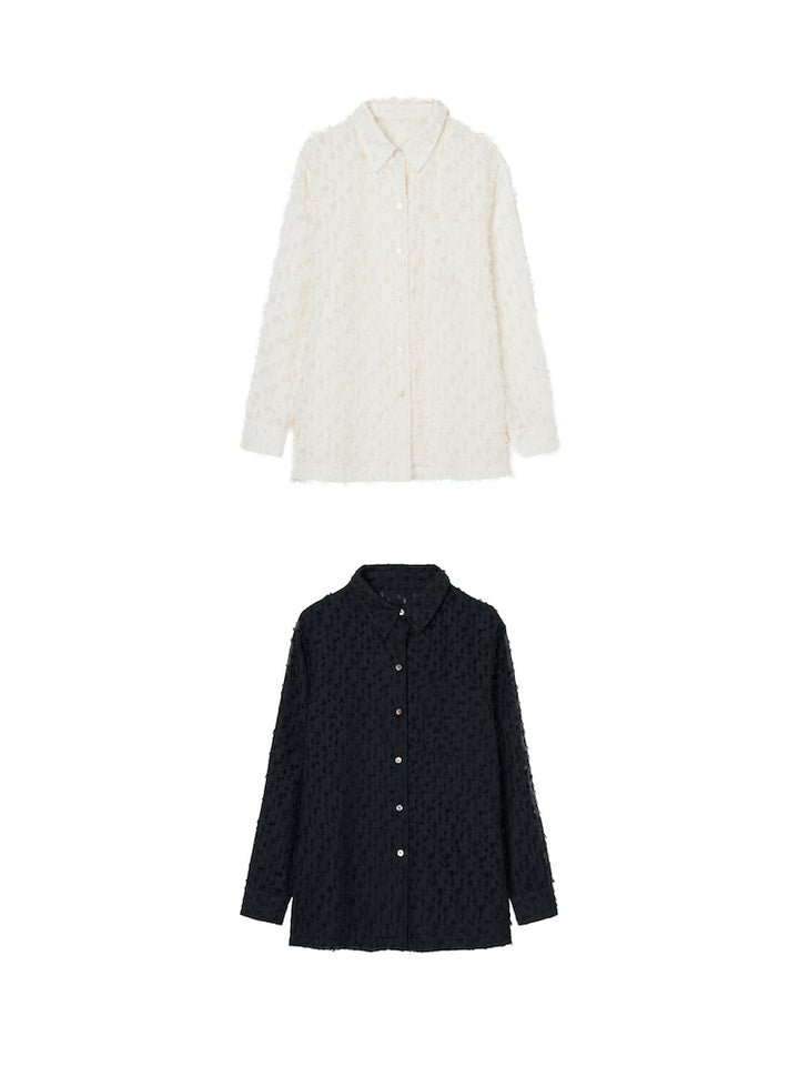 Cut Jacquard Fringe Shirt