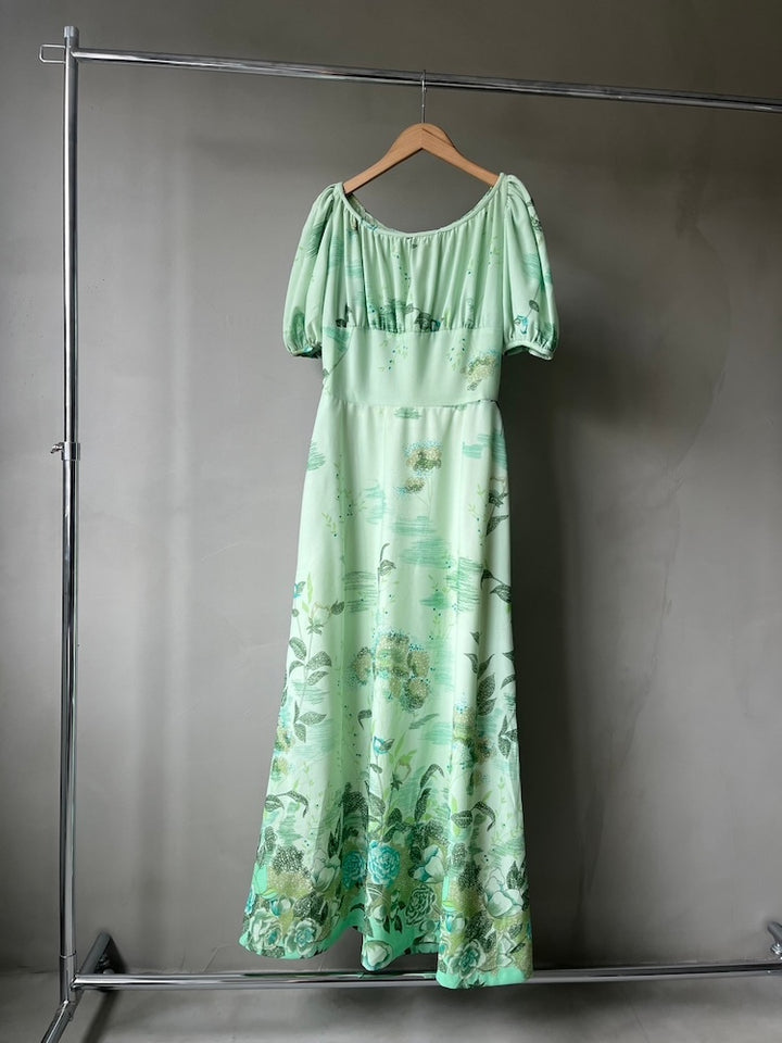 70s Front Gather Long Dress