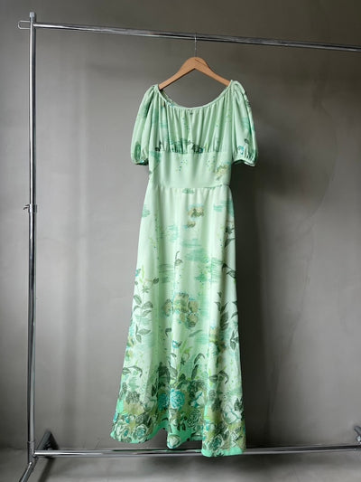 70s Front Gather Long Dress
