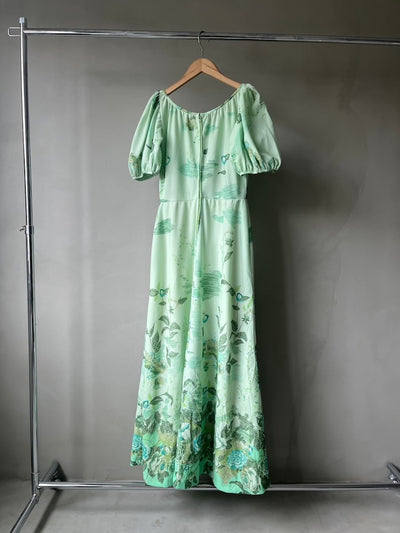 70s Front Gather Long Dress