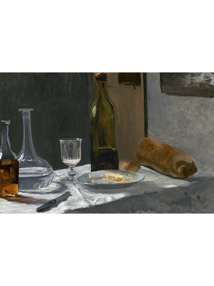 作品名：「瓶のある静物画」Still Life with Bottle,Carafe Bread and Wine (c. 1862-1863)