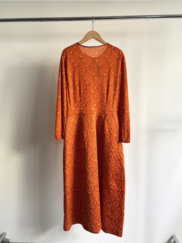 70s Orange Wave Dress