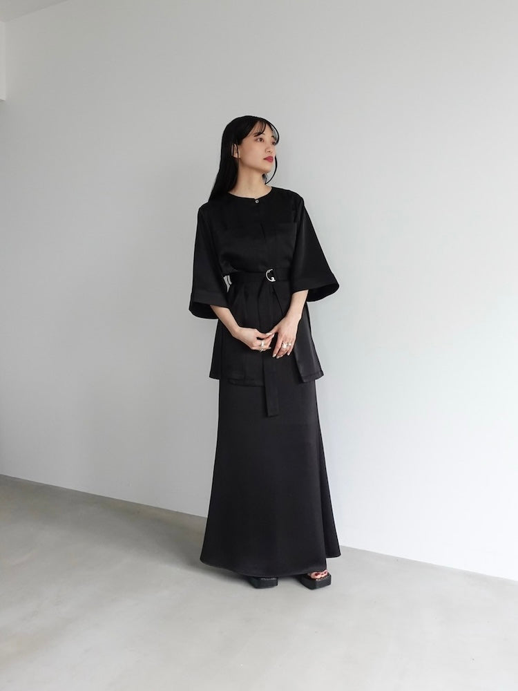Belted Silky Shirt Jacket｜シルキーシャツジャケット – MARTE