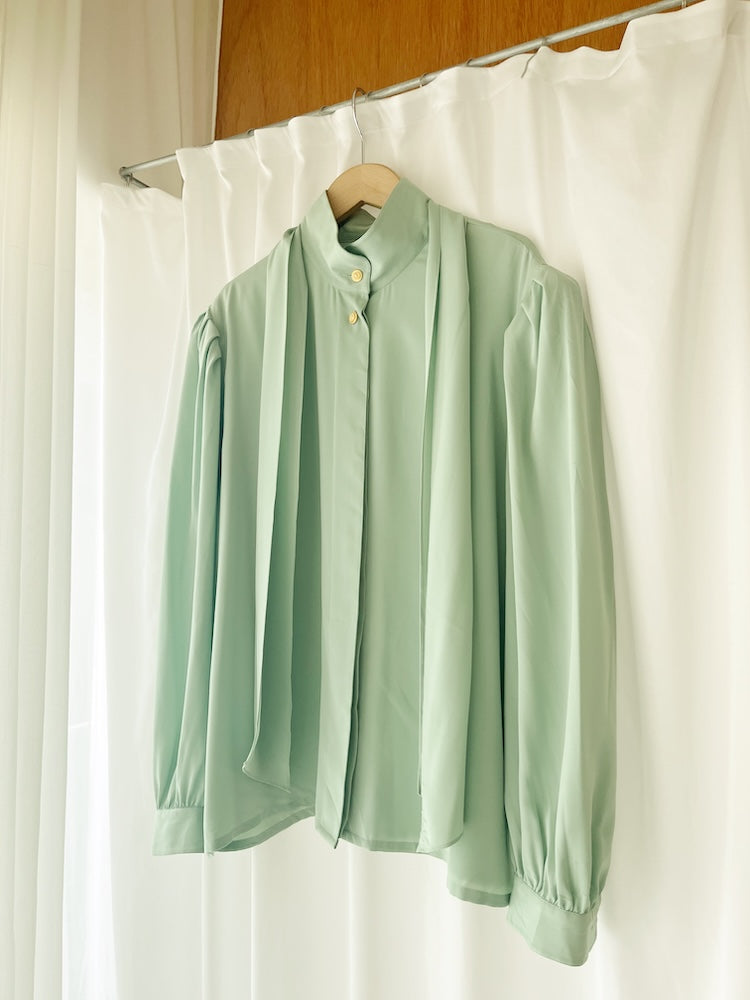 Mint Green Polyester Blouse