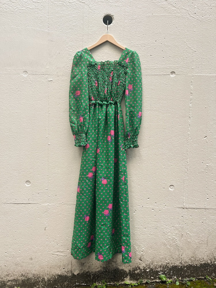 70s Apple Point Long Dress