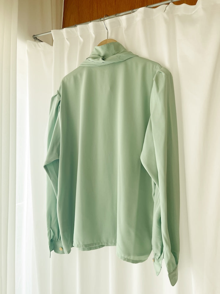 Mint Green Polyester Blouse