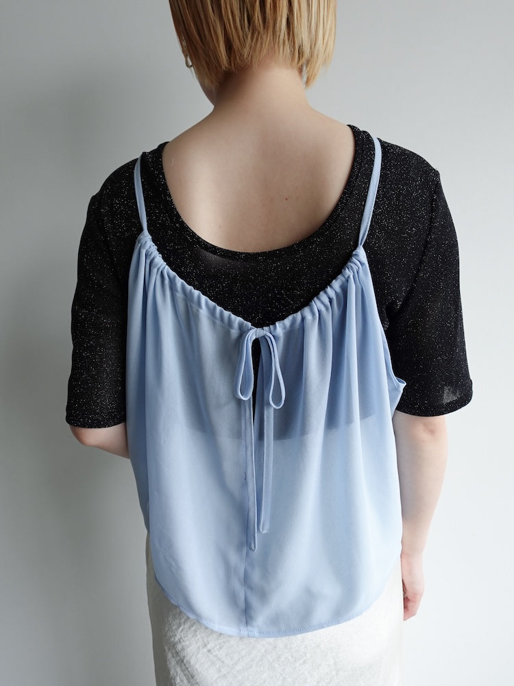 Drawstring Flower Motif Camisole｜ドローストリングフラワー