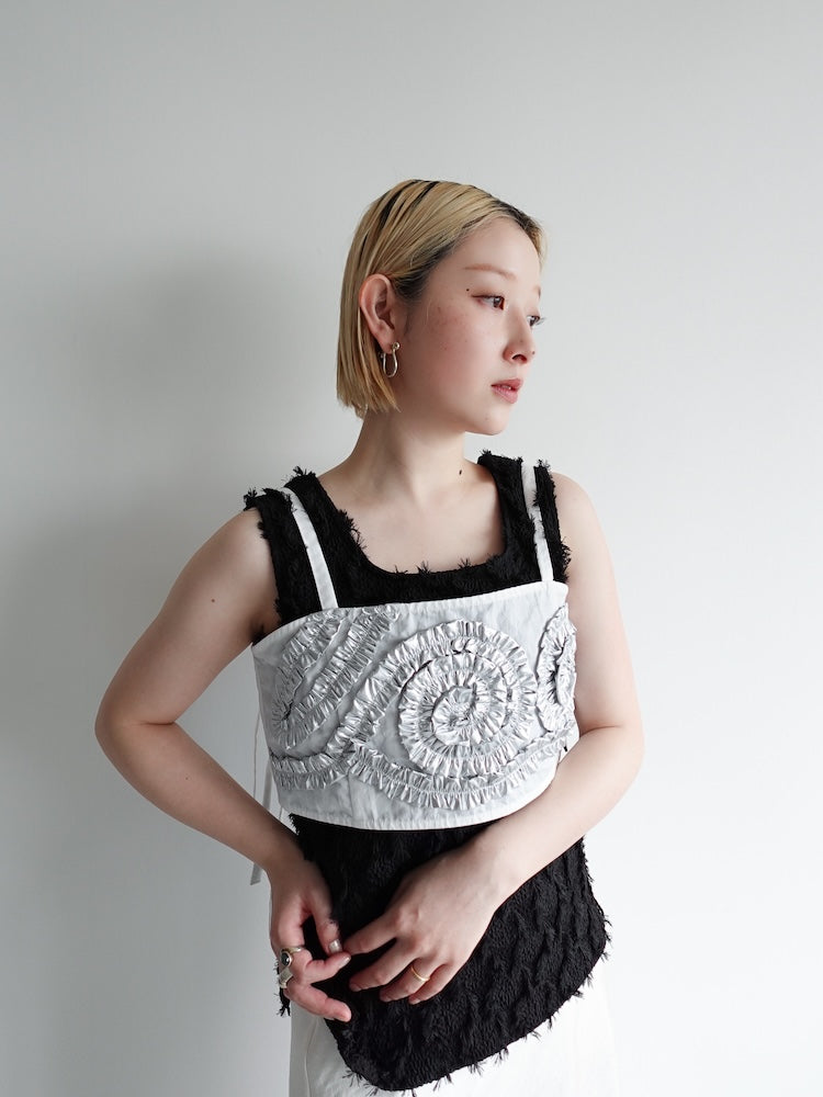 T. japan frill bustier ビスチェ　ブラック HeRIN.CYE | Many frill bustier (キャミソール ) |SHEL'TTER