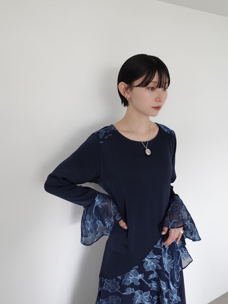 Sheer Jacquard Flare Docking Dress – MARTE