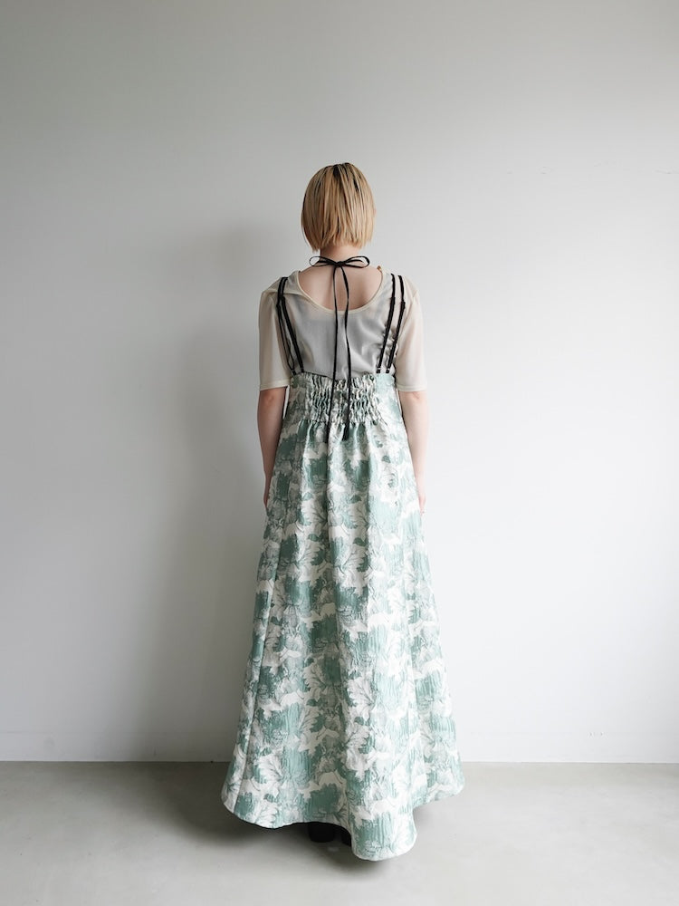 Design Strap Jacquard Dress｜デザインストラップジャガードドレス